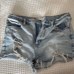 Abercrombie & Fitch Blue Jean Shorts Distressed Cut-Off